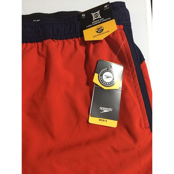 Speedo Swim Trunks Size XL NWT Red/Blue - Picture 4 of 7